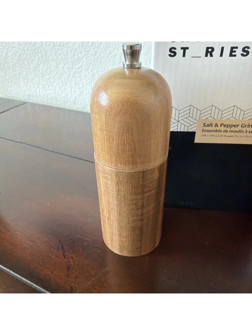 Short Stories Wooden Salt And Pepper Grinder Set.